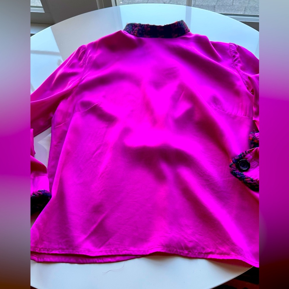Deborah  Johnson Haute Couture silk Pink Blouse
